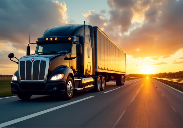 Predator Express heavy-duty freight truck hauling cargo across Central Florida highways