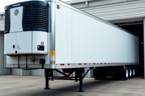 Predator Express refrigerated trailer delivering temperature-controlled produce to Orlando food distributor
